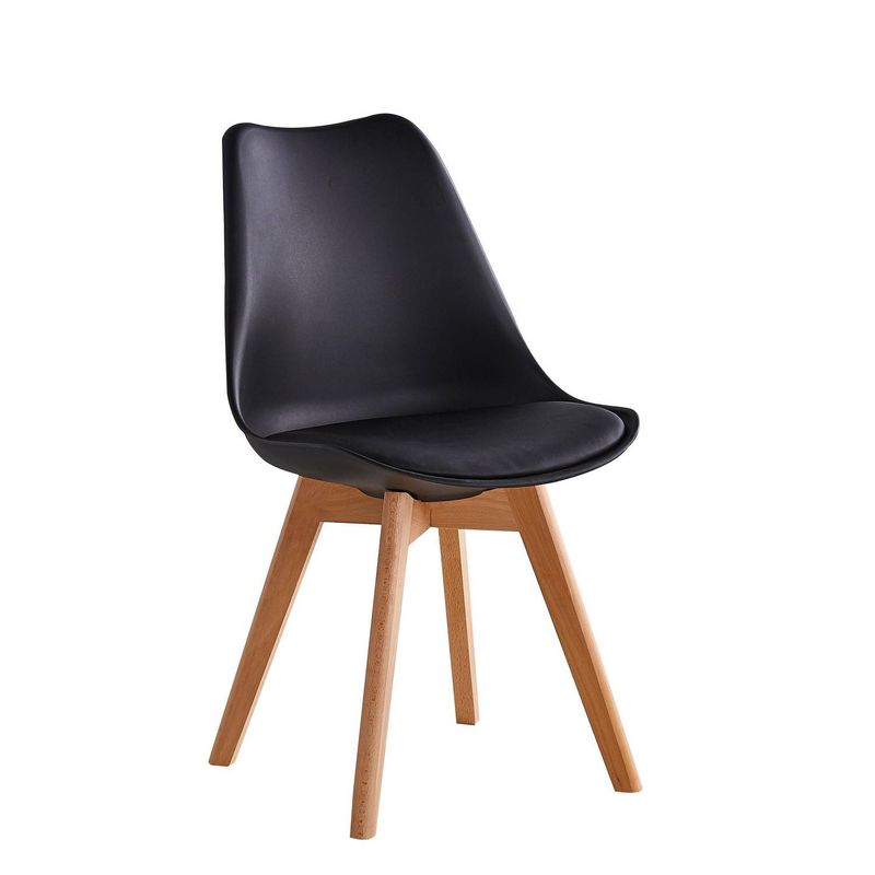 EAMES - Pack 6 Sillas Tulip Acolchadas Negra
