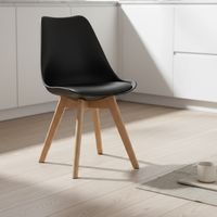 Silla Eames Tulip Acolchadas Negra