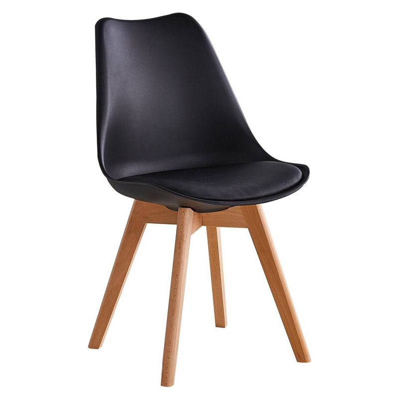 EAMES - Silla Eames Tulip Acolchadas Negra