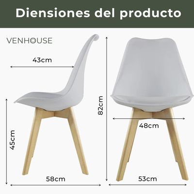 Imagen 2 del producto Silla Tulip Acolchadas Gris