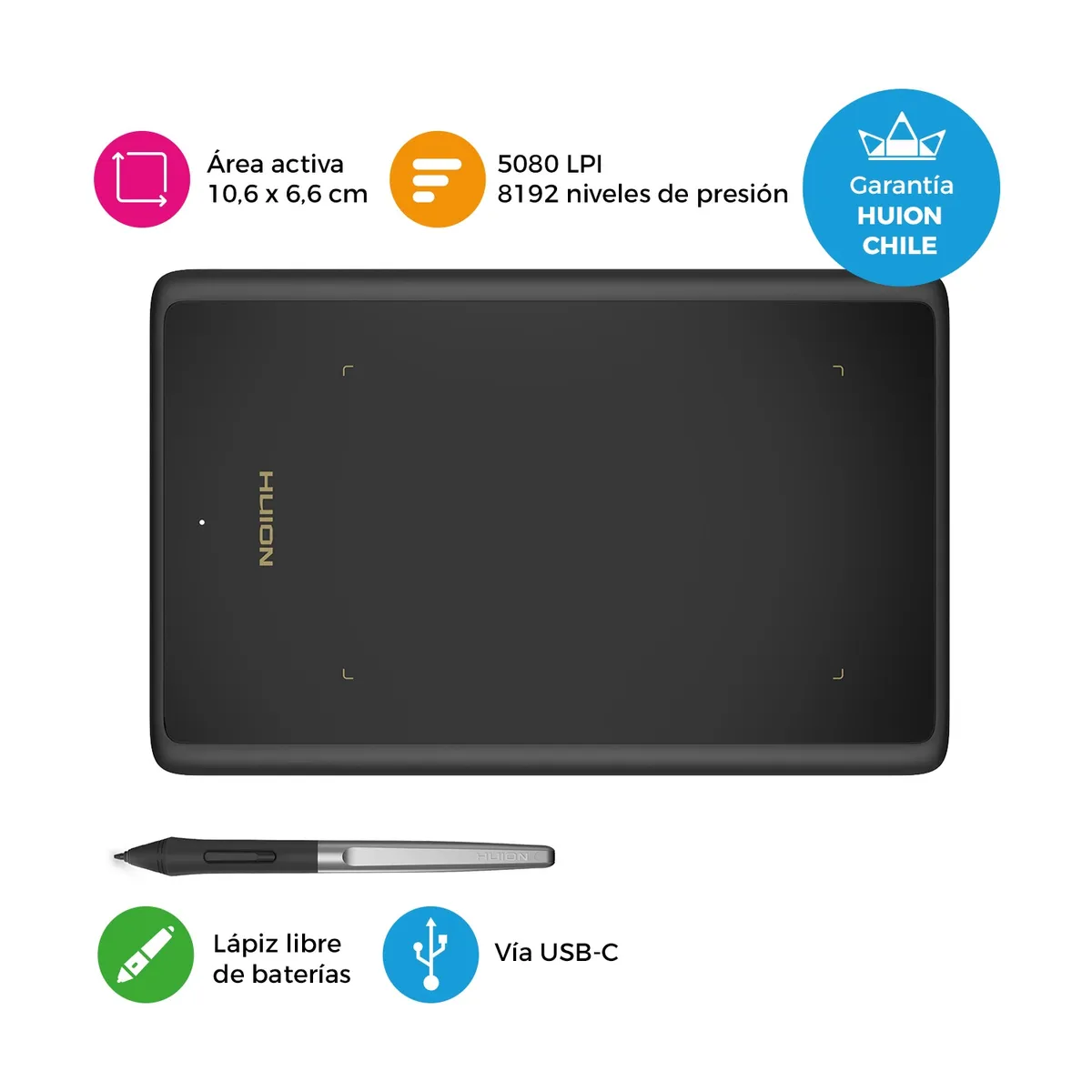 HUION - Tableta Gráfica Digitalizadora Huion Inspiroy H420X - TG