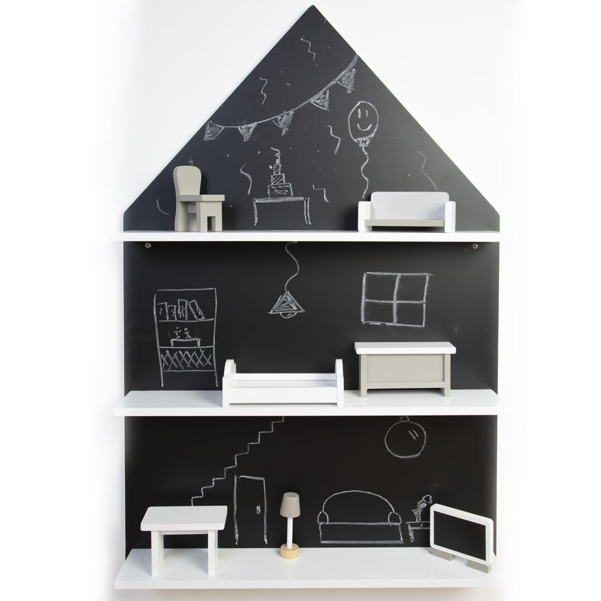 CHILDHOME - Pizarra Decorativa con Repisas