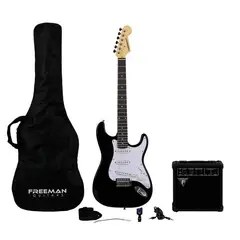 FREEMAN - Pack de guitarra eléctrica full rock Black