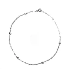 ANDREA COGGIOLA JOYAS - Tobillera 6 Bolitas Singapur Plata Fina 925