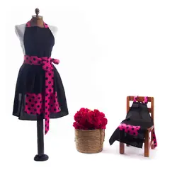 COCHO COCHO - Set Delantal Mamá e Hija Negro Fucsia