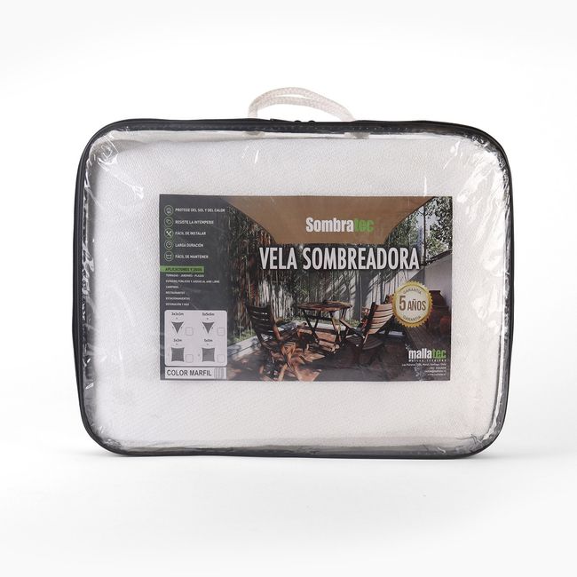SOMBRATEC - Vela sombra sombreadora cuadrada 5x5 m marfil