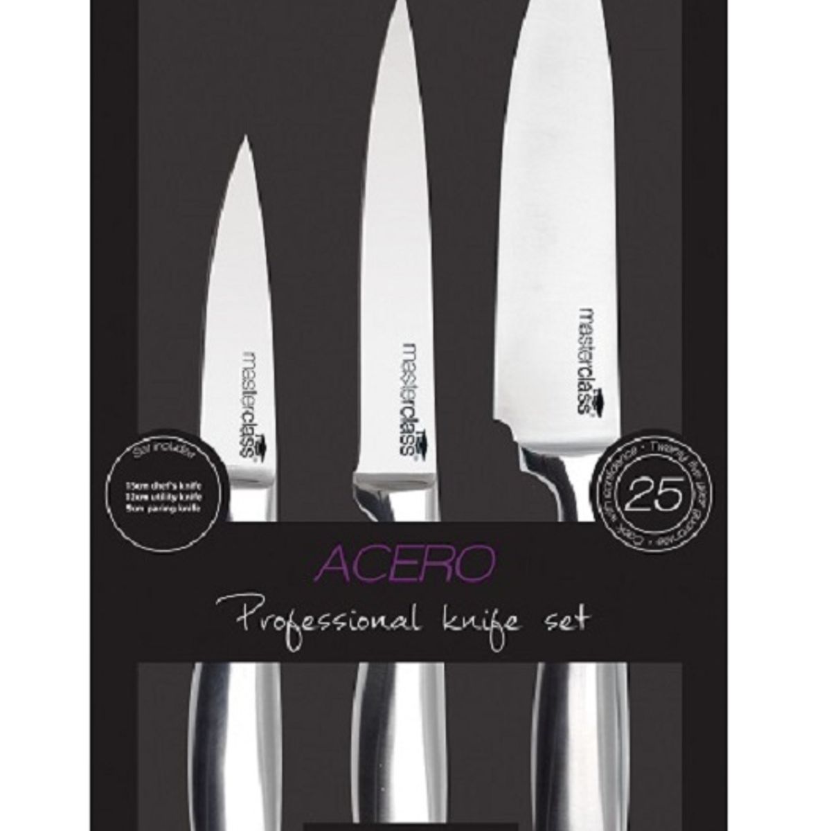 KITCHEN CRAFT - SET 3 CUCHILLOS MASTER CLASS DELUXE