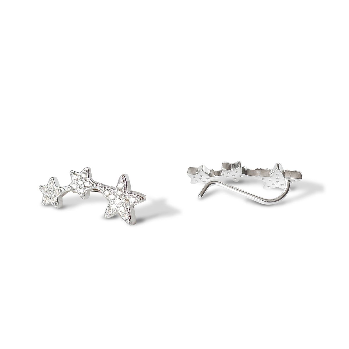 COGGIOLA - Aros Trepadores 3 Estrella Circón Plata Fina 925