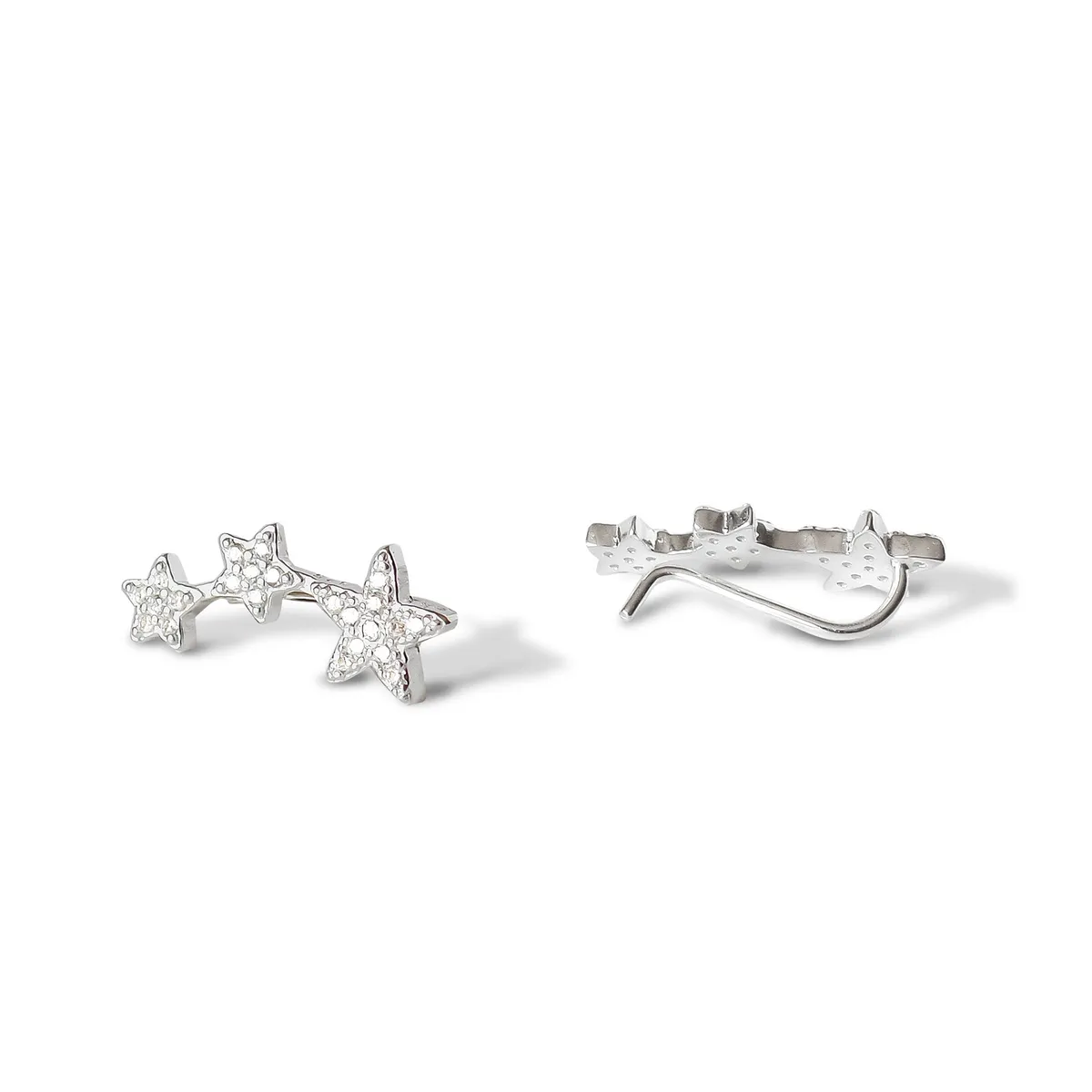 COGGIOLA - Aros Trepadores 3 Estrella Circón Plata Fina 925
