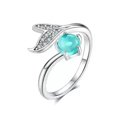 GENERICO - Anillo sirena plata 925 ajustable mujer joya