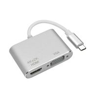 Adaptador Usb Tipo C A Hdmi Y Vga 4k Para Smartphone Tablets Pcs Obu