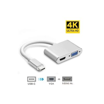 Imagen 2 del producto Adaptador Usb Tipo C A Hdmi Y Vga 4k Para Smartphone Tablets Pcs Obu