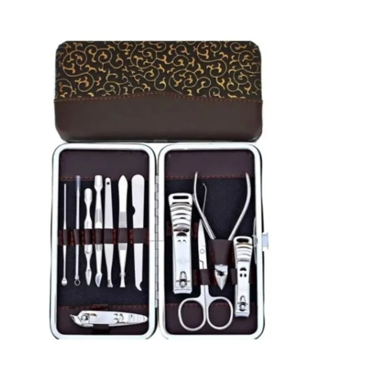 ESHOPANGIE - Estuche 12 Pcs Manicure Pedicure Acero Inoxidable