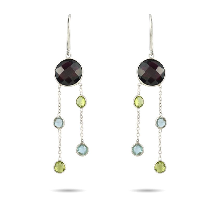 ALYN B JOYAS - Aros Plata Granate Peridoto Topacio Azul Cielo