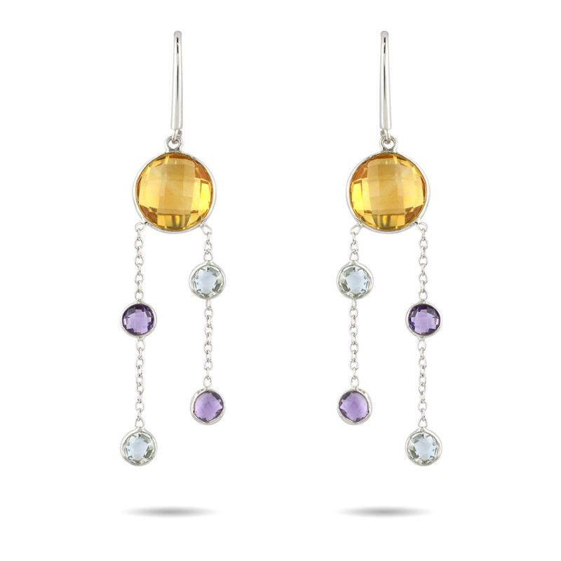 ALYN B JOYAS - Aros Plata Citrino Topacio Cielo Amatista