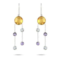 ALYN B JOYAS - Aros Plata Citrino Topacio Cielo Amatista