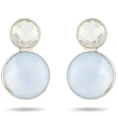 ALYN B JOYAS - Aros Plata Piedra Luna dos colores