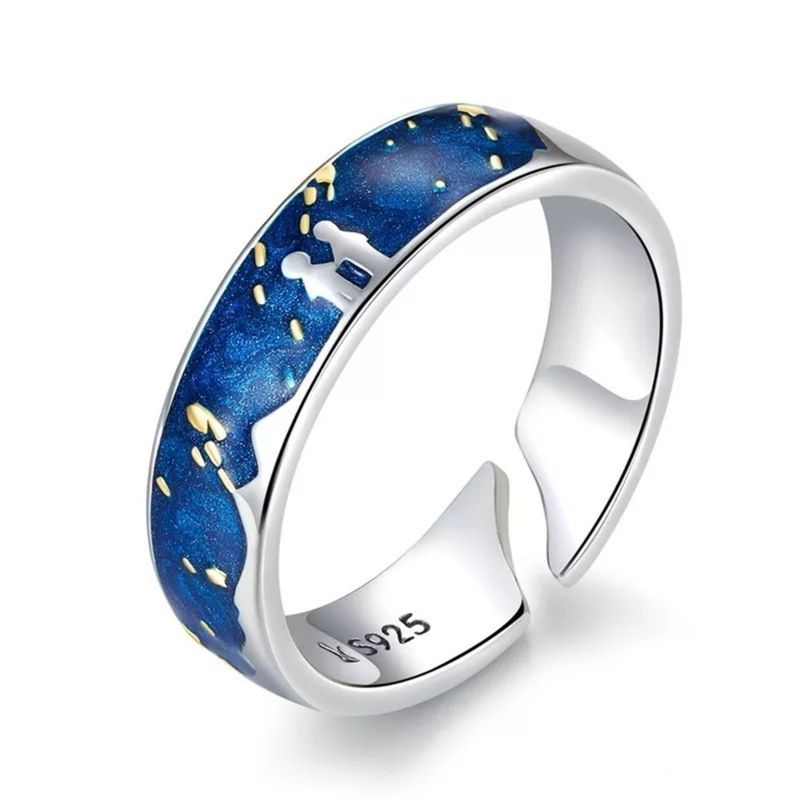 GENERICO - Anillo Van gogh plata 925 ajustable mujer joya