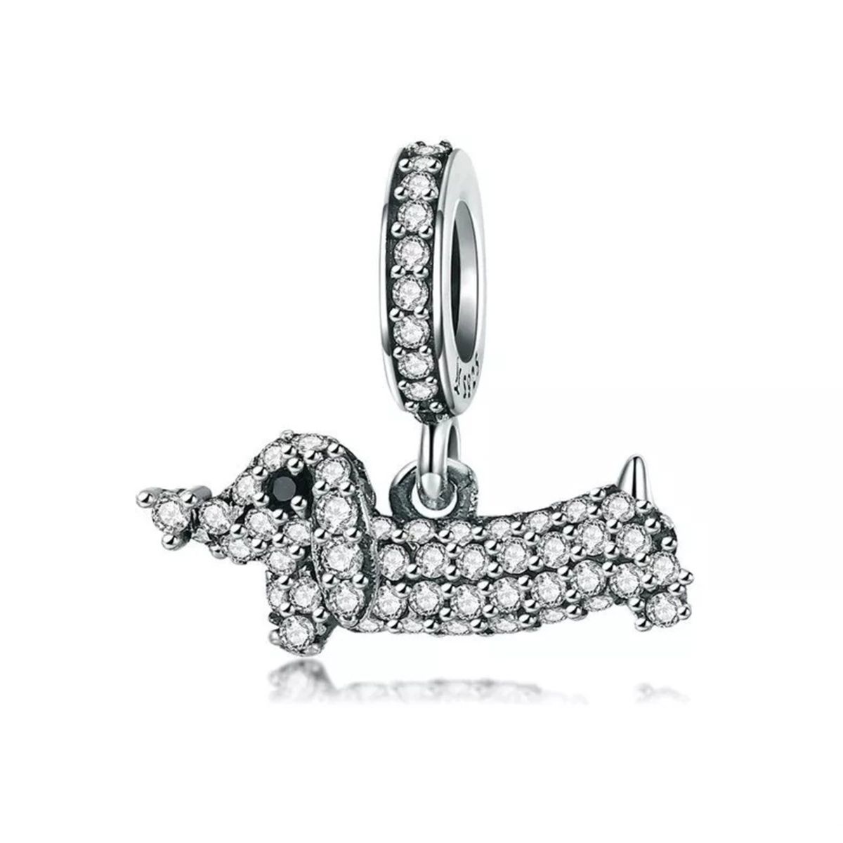 GENERICO - Charm Perro dachshund teckel salchciha para pulsera plata 925
