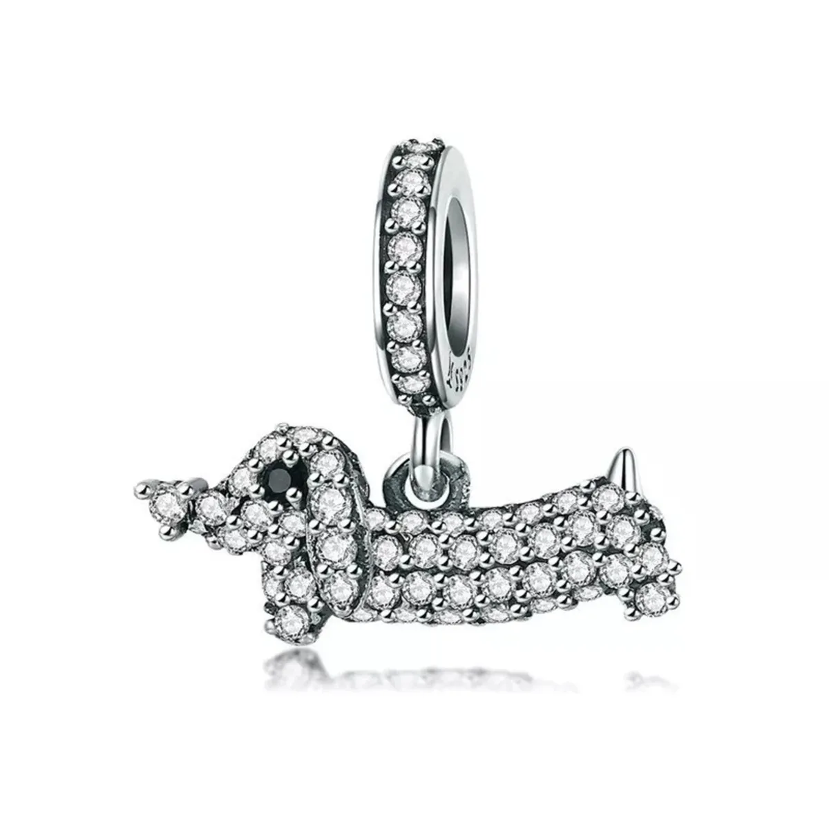 GENERICO - Charm Perro dachshund teckel salchciha para pulsera plata 925