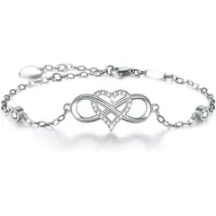 GENERICO - Pulsera infinito corazon plata 925 mujer regalo