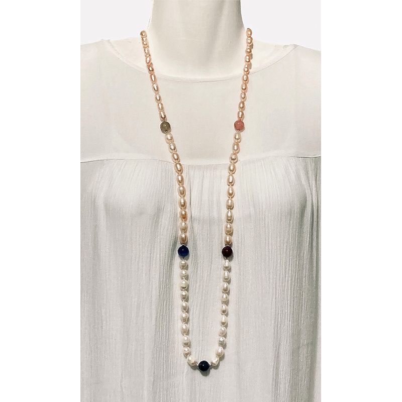 TAETHAI - Collar de Perlas naturales con piedras