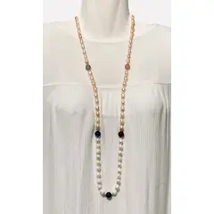 TAETHAI - Collar de Perlas naturales con piedras