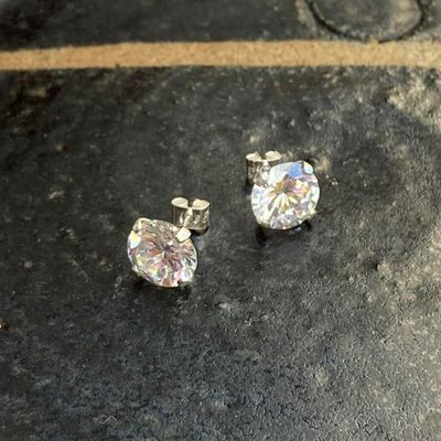 Imagen 2 del producto Aros Plata Circon 10mm Apegado