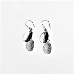 AMKALE - Aros Plata Colgantes Dobles