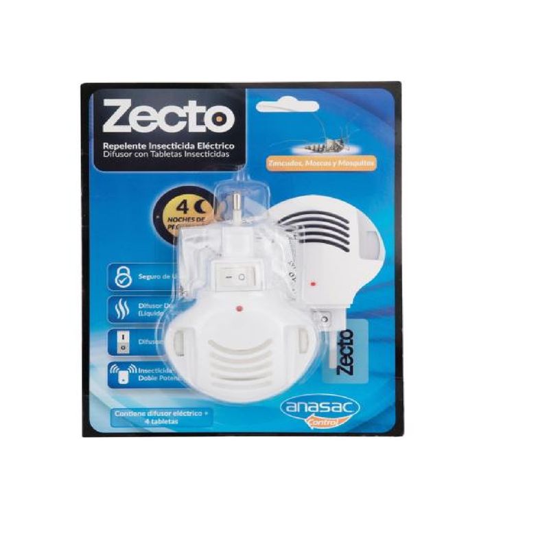 ANASAC - INSECTICIDA DIFUSOR ELECT + TB ZECTO 4 UNIDADES