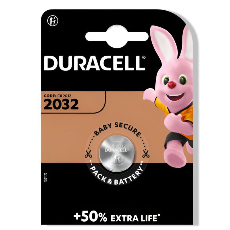 DURACELL - Pila Duracell Especial 2032 Lithium Battery 3V Long Life - Negro