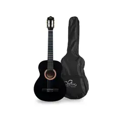 SEVILLANA - Guitarra Acústica Clásica 30 Para Niños Negra Con Funda.