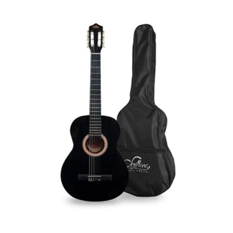 SEVILLANA - Guitarra Sevillana Negra 39 Pulgadas Con Alma Y Funda.