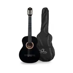 SEVILLANA - Guitarra Negra 39 Pulgadas Con Alma Y Funda.