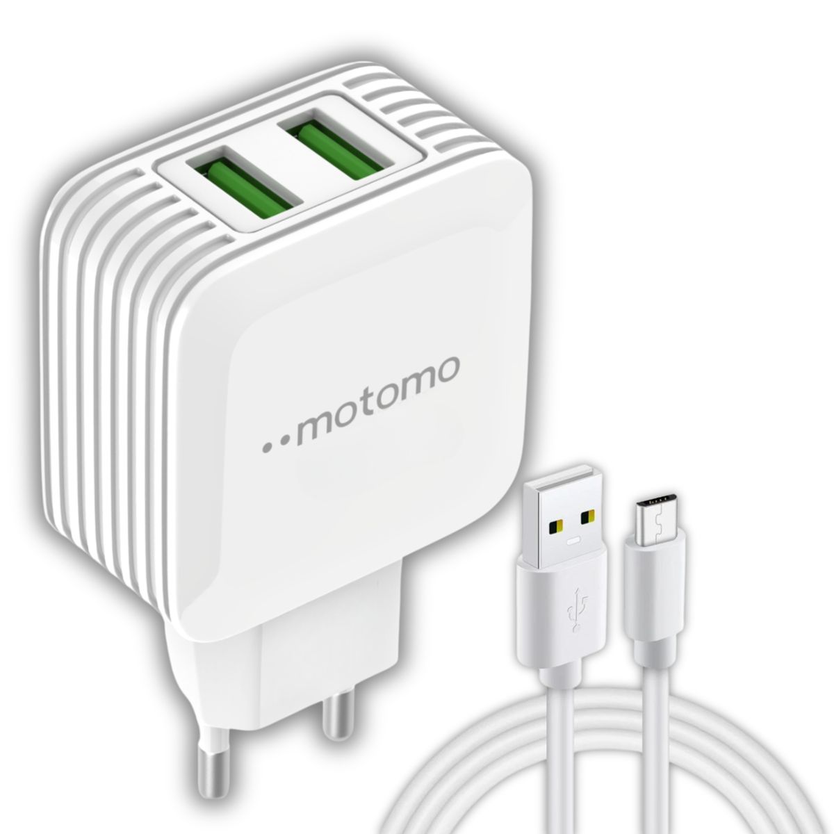 MOTOMO - Cargador Motomo Dual USB 12W con Cable Micro USB de 1m SEC