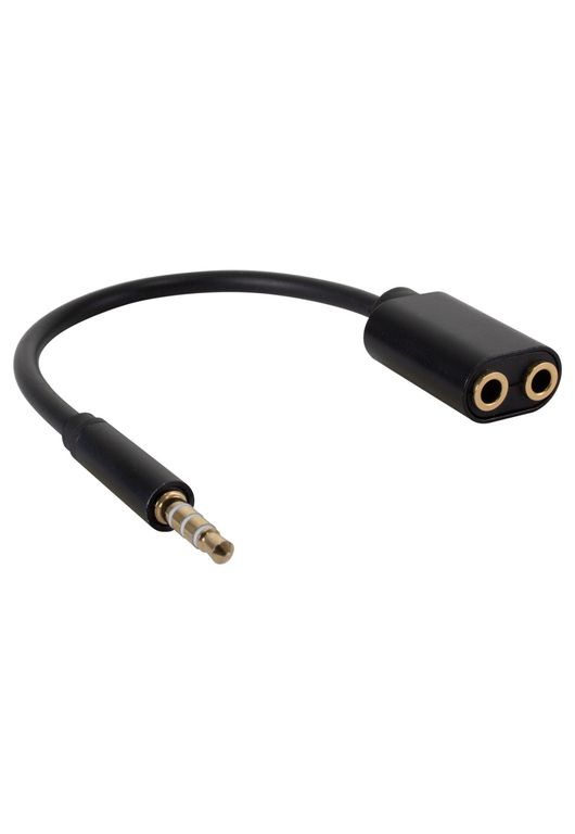 PHILCO Adaptador de Audio de 3.5 mm a 2 salidas 3.5 mm Audio y Mic