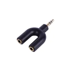 DBLUE - Adaptador Jack 3.5mm con 2 salidas Estéreo de 3.5mm DBG186 - Negro