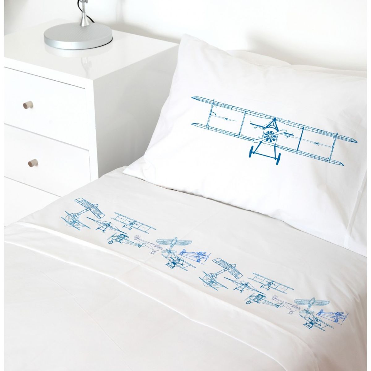TUYO PRINT - Juego de Sábanas 15 Plazas Aviones - Tuyo Print