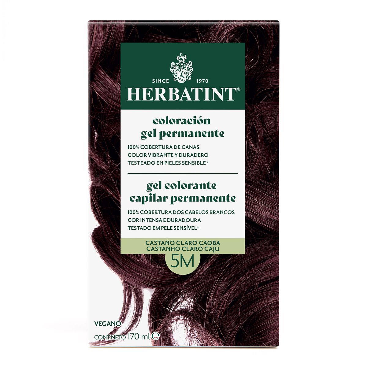 HERBATINT - 5M Castaño Claro Caoba - Tintura Permanente Natural