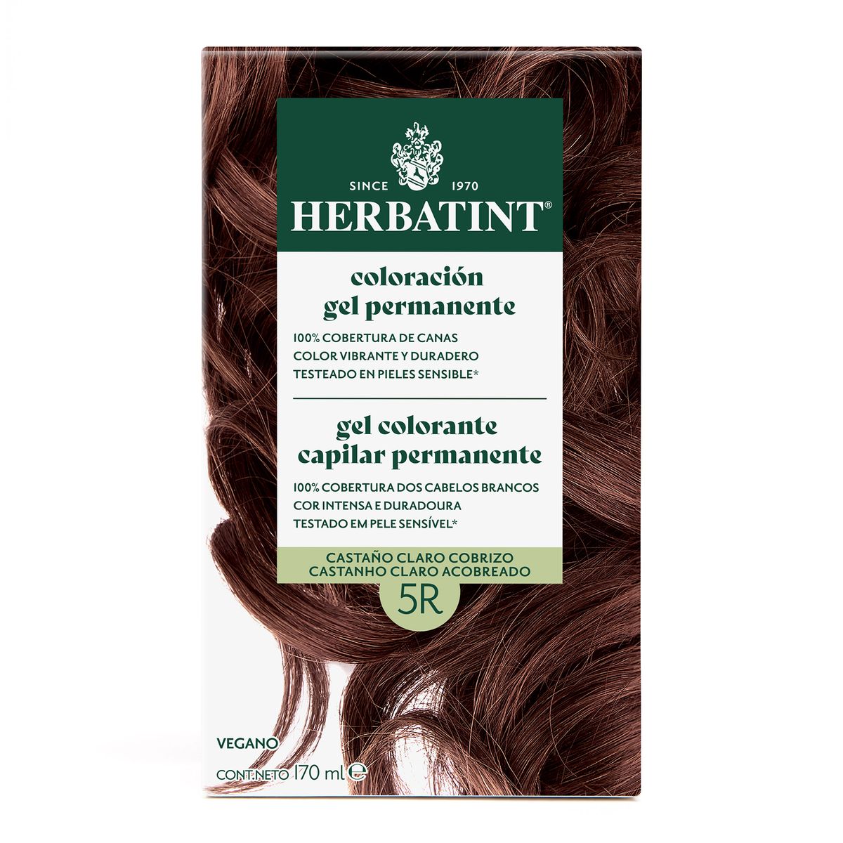 HERBATINT - 5R Castaño Claro Cobrizo - Tintura Permanente Natural