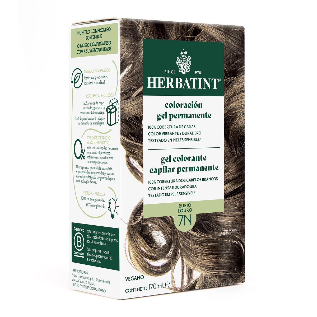 HERBATINT - 7N Rubio Natural - Tintura Permanente Natural