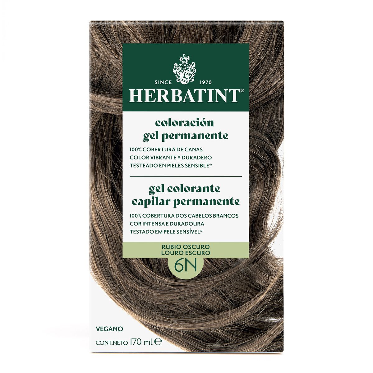 HERBATINT - 6N Rubio Oscuro Natural - Tintura Permanente Natural