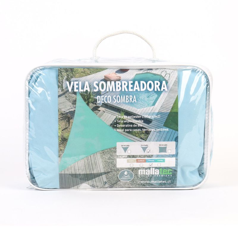 SOMBRATEC - Vela sombra sombreadora cuadrada 3,6 m x lado