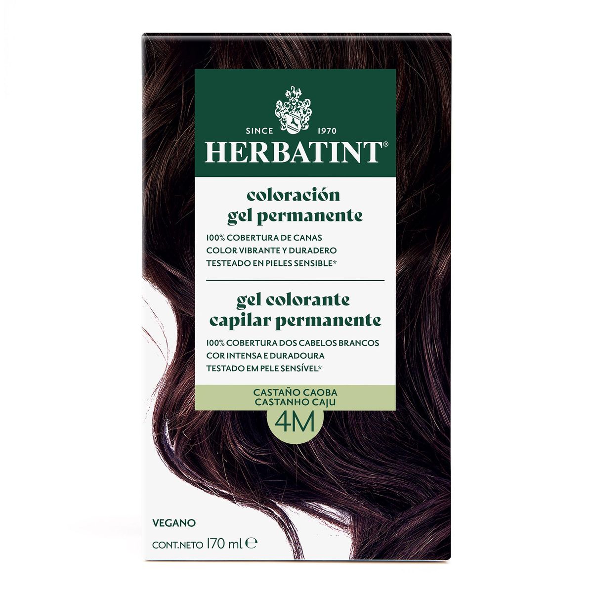 HERBATINT - 4M Castaño Caoba - Tintura Permanente Natural