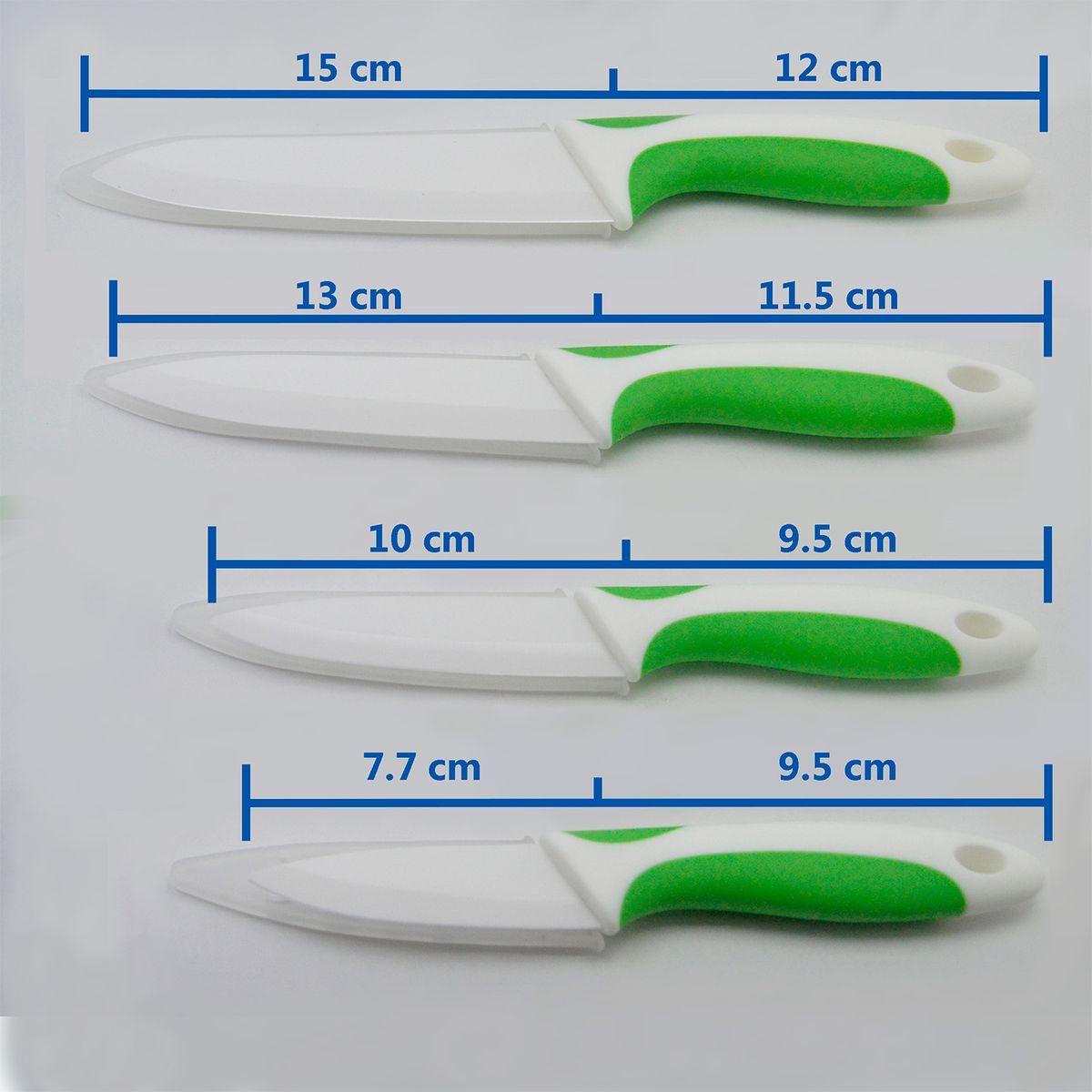 GENERICO - Set 5 Piezas Cuchillos Ceramica + Pelador Rojo