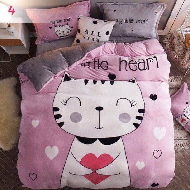 GENERICO - Cobertor Chiporro 1 1/2 Plazas - Little Heart Cat