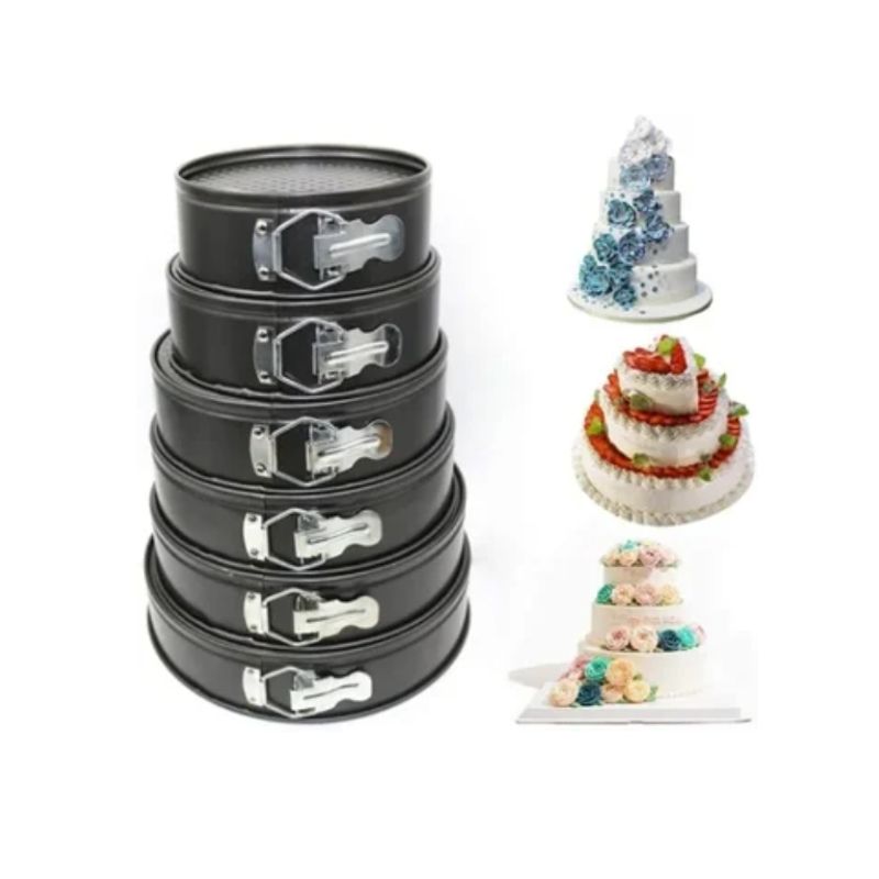 ESHOPANGIE - Set 6 Moldes Redondo Antiadherente Torta Queque Repostería