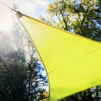 Vela Sombra, Luces Led en Borde, Triangular 3,6 x lado, Verde Limón