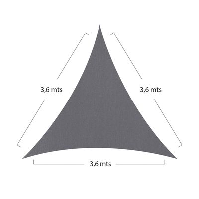 Imagen 2 del producto Vela Sombra, Luces Led en Borde, Triangular 3,6 x lado, Verde Limón