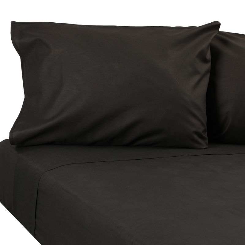 SUEÑO BLANCO - JUEGO DE SABANAS LISA  2½ PLAZA NEGRO